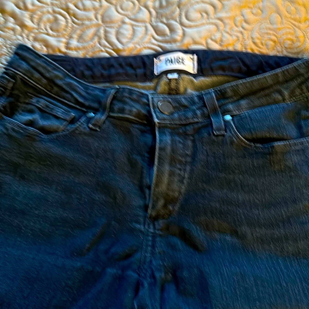Paige jeans. Skyline Straight size 30;  bottom 7”